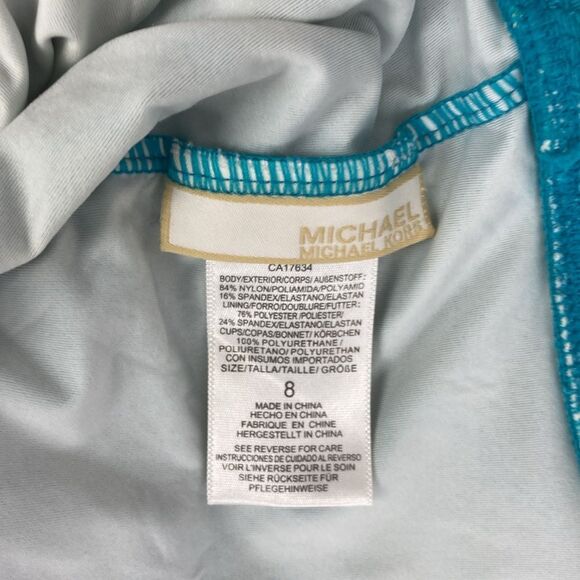 Michael Kors Blue 1 Piece Tankini Swim Bathing Suit 8 - Picture 6 of 6